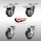 Service Caster 4 Inch SS Thermoplastic Rubber Wheel Top Plate Caster Total Lock Brakes, 2PK SCC-SSTTL20S414-TPRB-2-S-2 - alternate 1